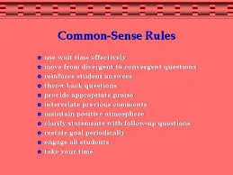 Common sense that makes sense